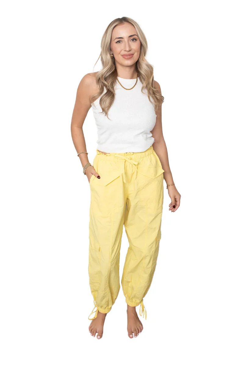 Yellow Women's Lightweight Joggers - Image 3