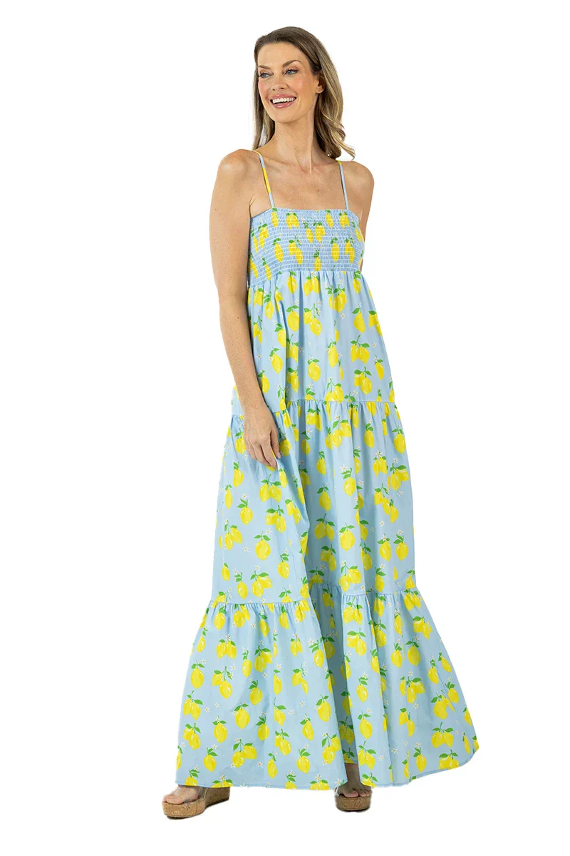 Zesty Lemons Cute Summer Maxi Dress - Image 6
